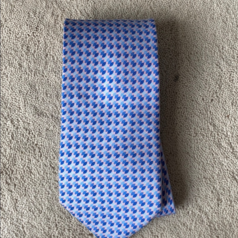 Tino Cosma blue and peach/pink tie.